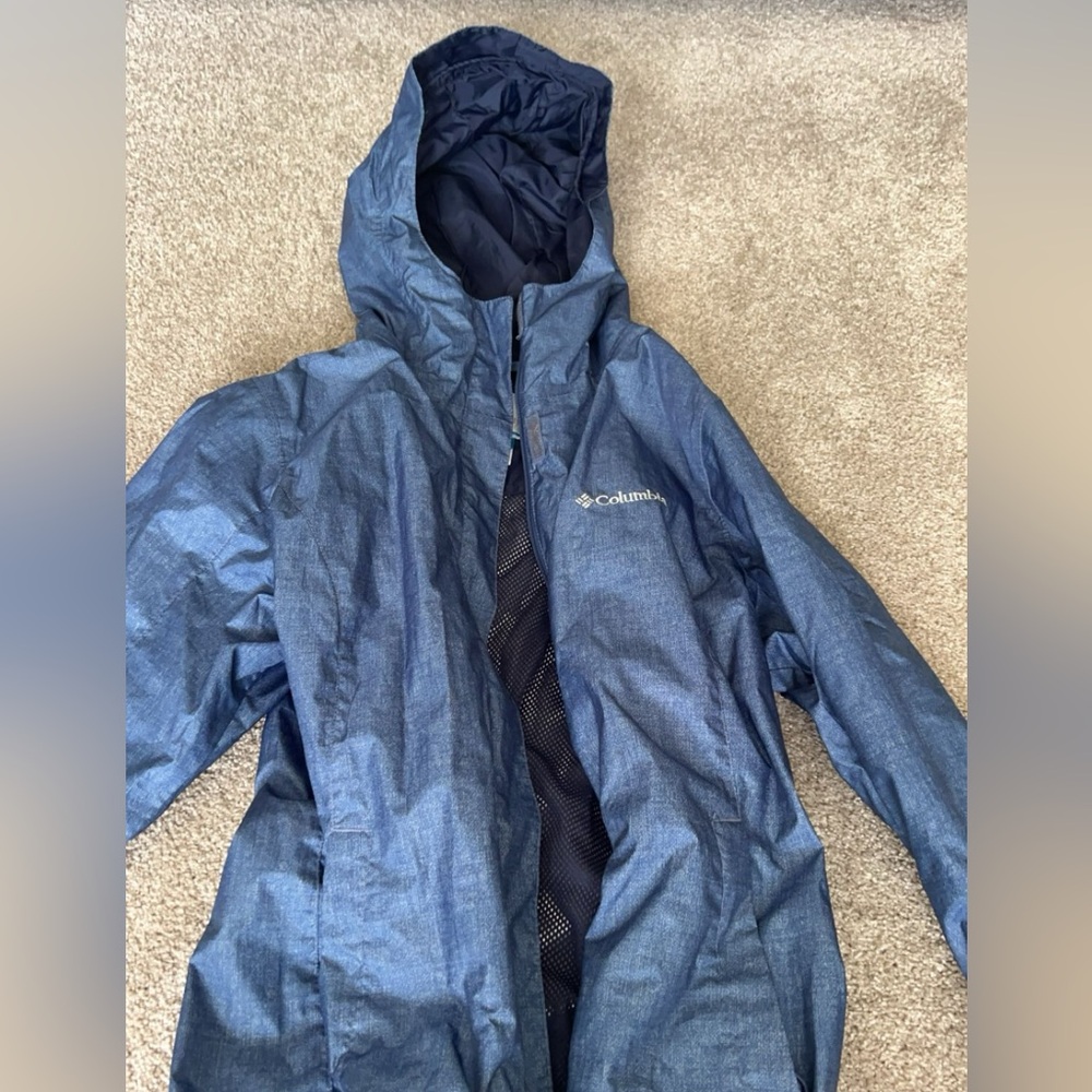 High quality blue Columbia rain jacket